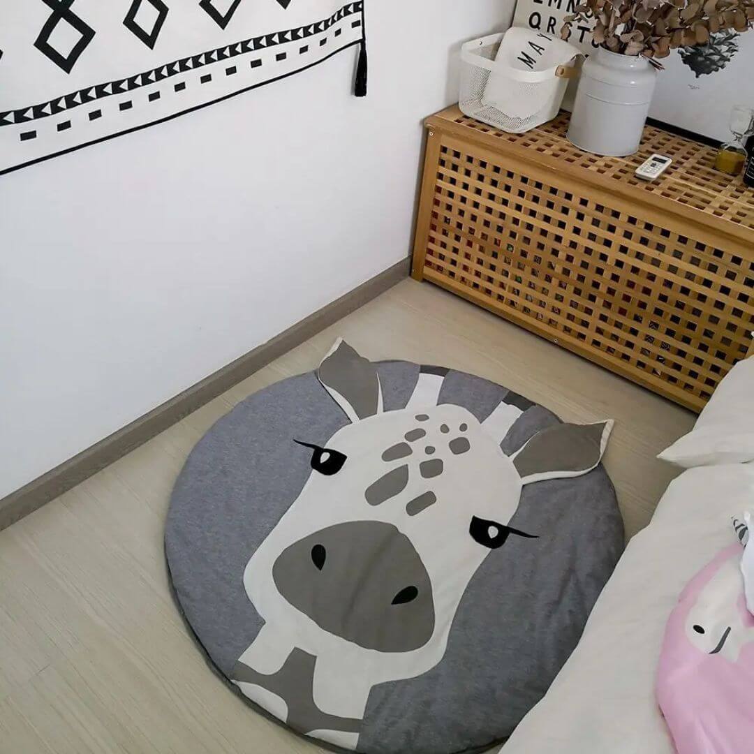 Tapis d'éveil bébé rond girafe chambre