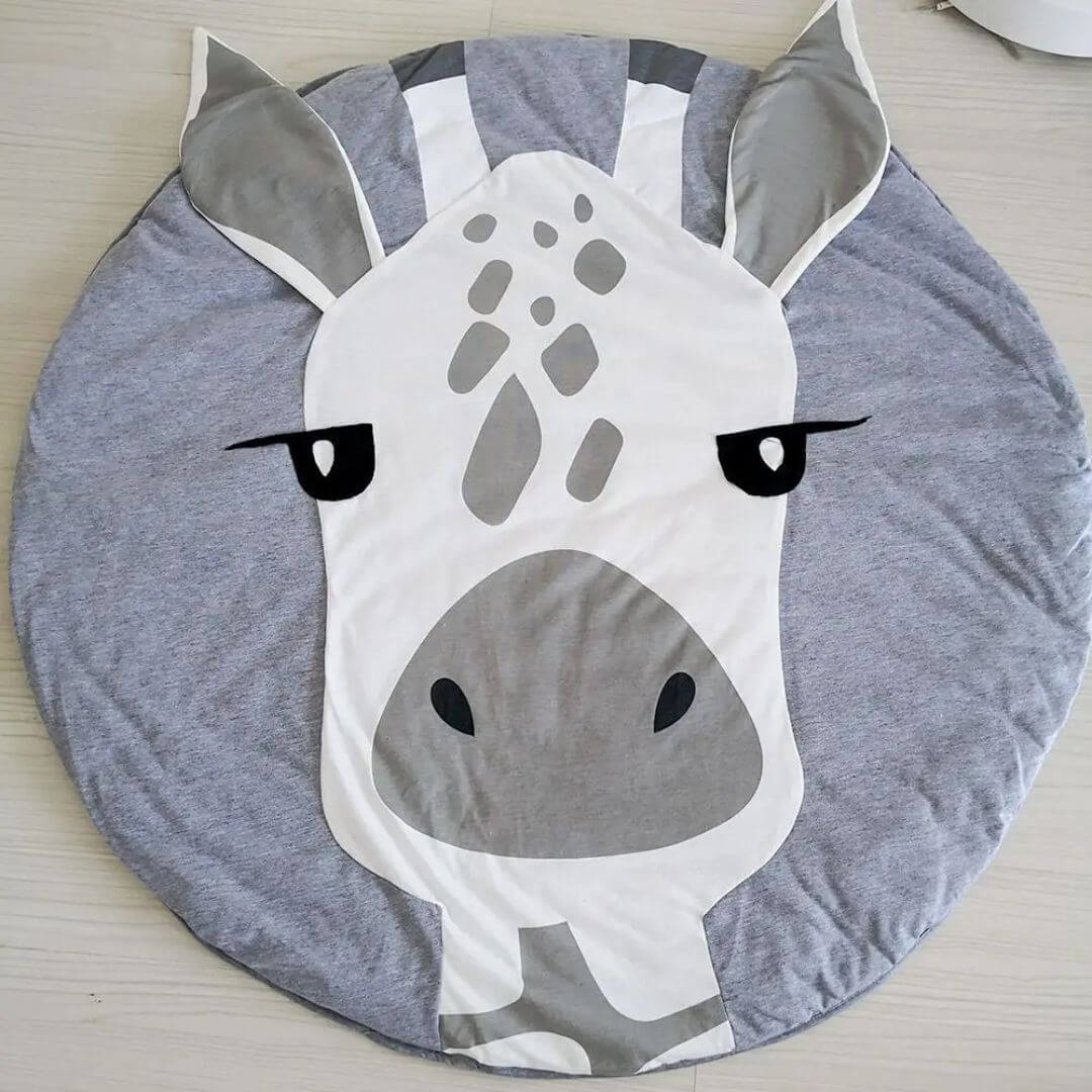 Tapis d'éveil bébé rond girafe motif