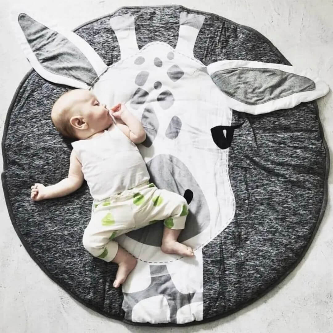 Tapis d'éveil bébé rond girafe bébé repos