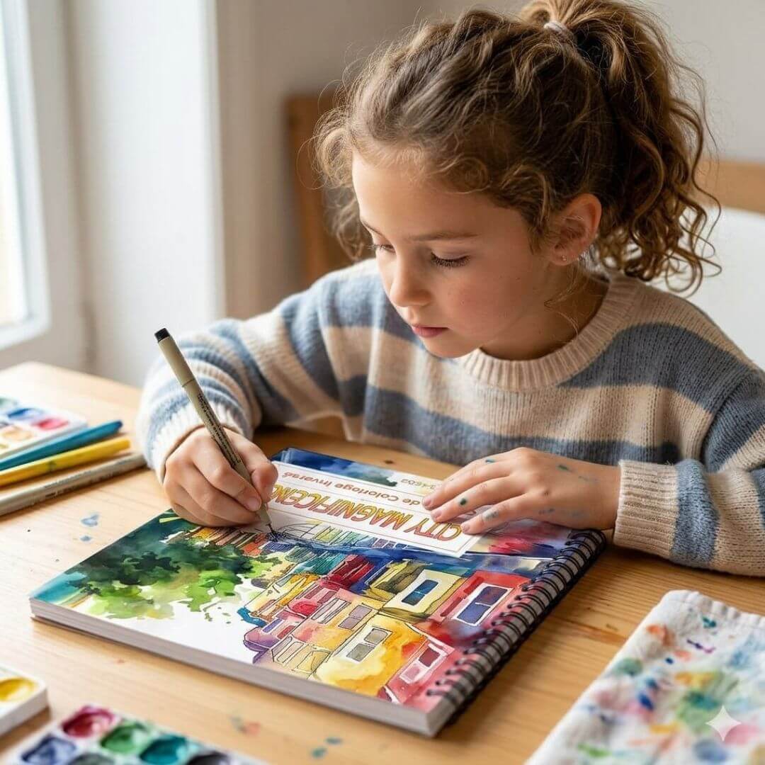 Cahier de coloriage inversé | Le Contour Magique™ – pour fille