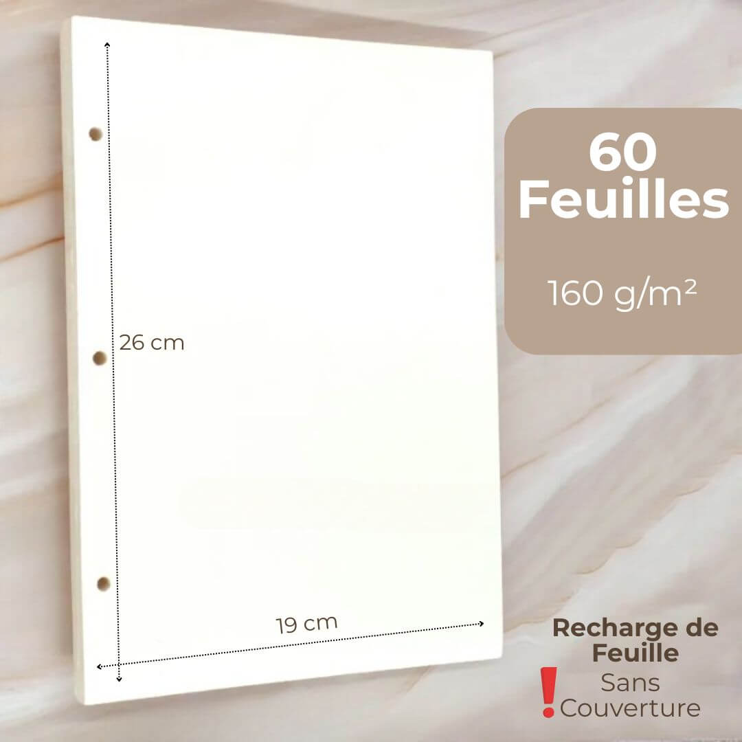 Recharge de 60 feuilles pour le Carnet de croquis