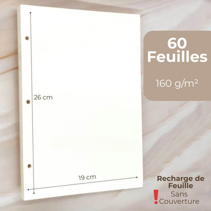 Recharge de 60 feuilles pour le Carnet de croquis