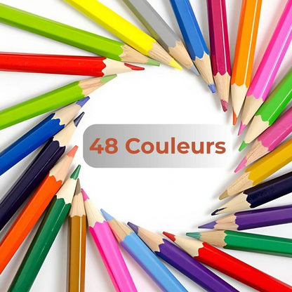 Crayons de couleur aquarelle | AquaColor™ – Boîte de 48 Teintes