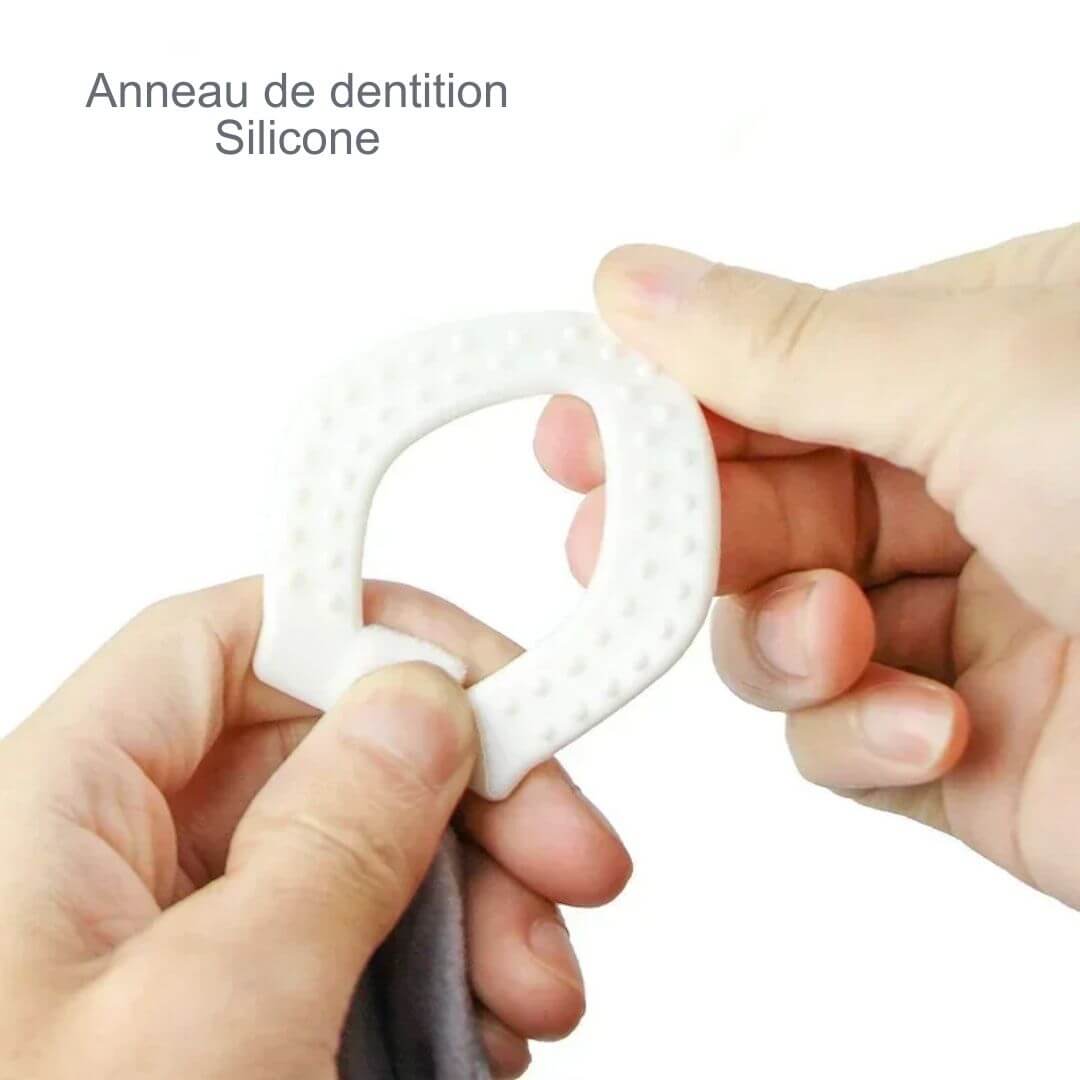 Doudou bébé, hochet style nordique avec anneau de dentition