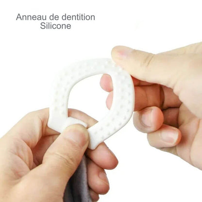 Doudou bébé, hochet style nordique avec anneau de dentition