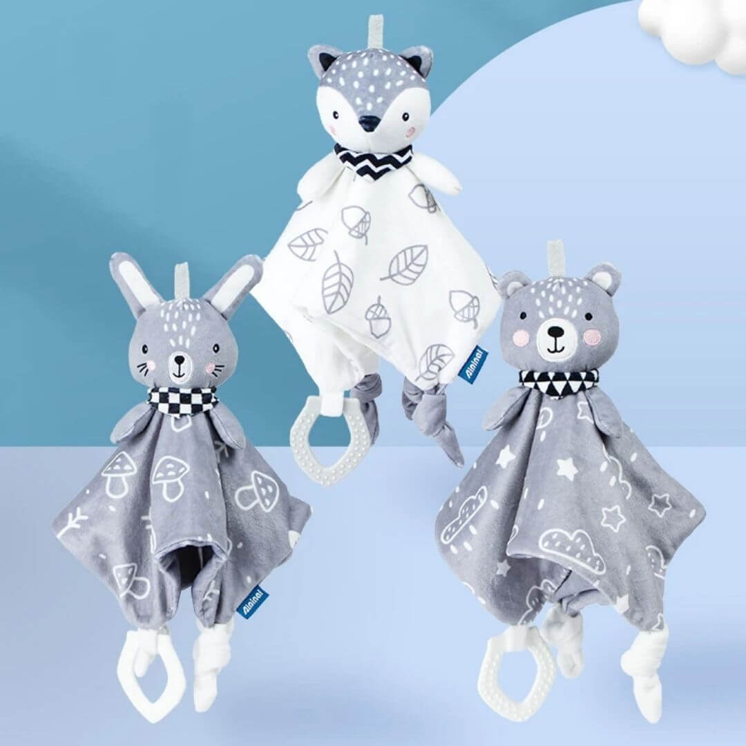 Doudou bébé, hochet style nordique aux couleurs contrastées