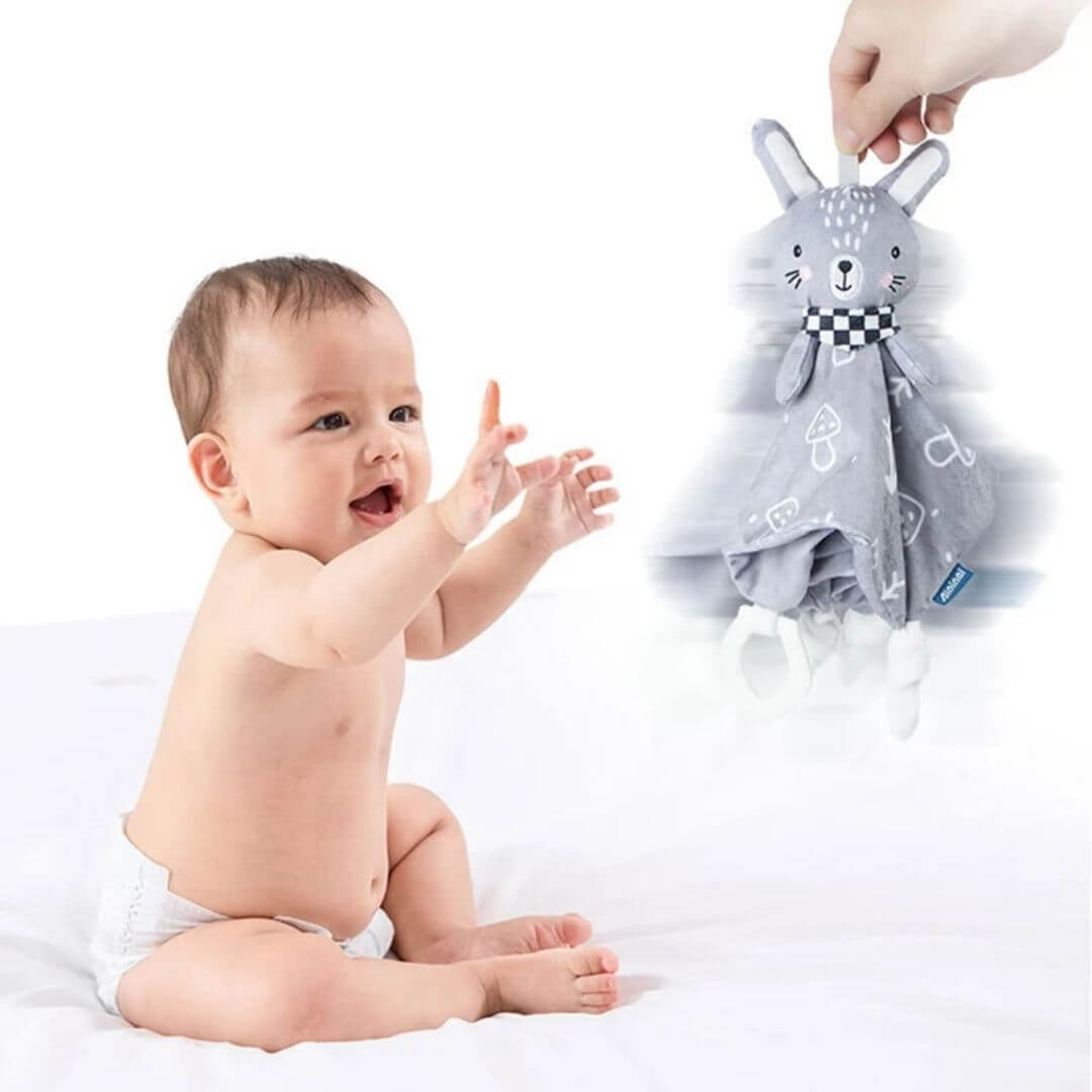 Doudou bébé, hochet style nordique pour l'éveil moteur