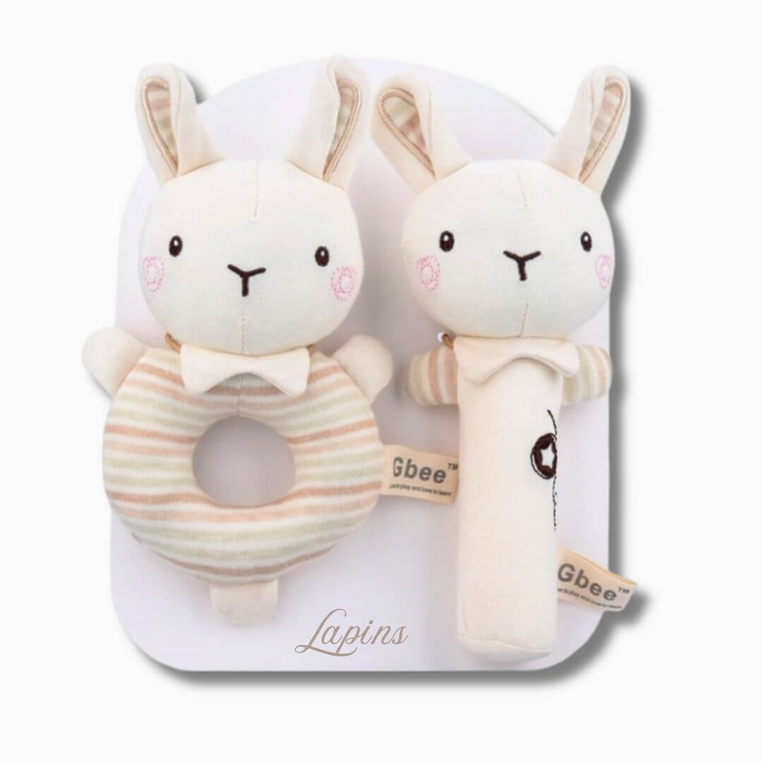 Hochet bébé 3 mois lapin