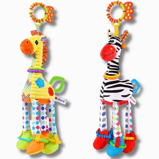 Hochet bébé les longs cous mignons zèbre et girafe