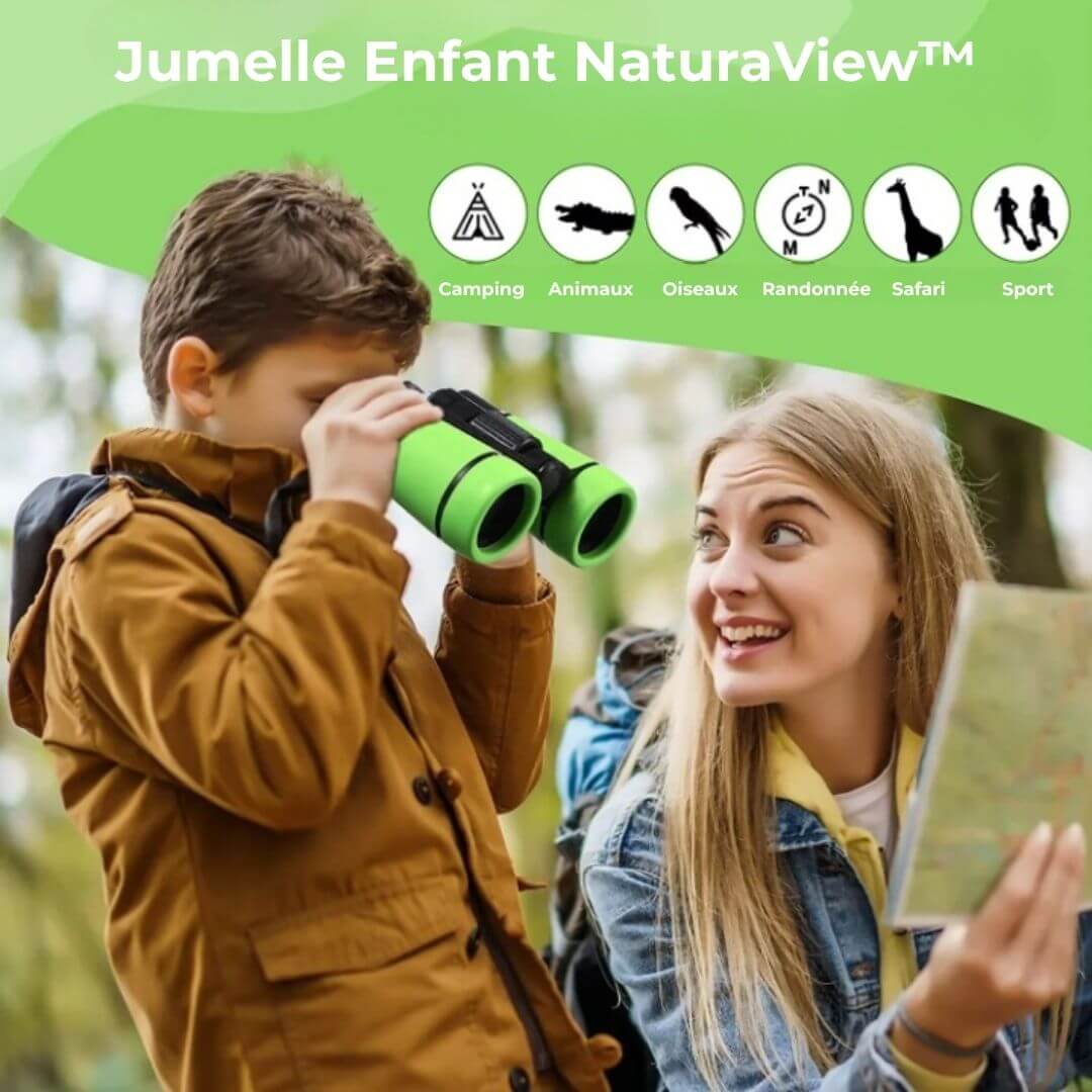 Jumelle Enfant NaturaView™ | Optique BAK4 4x30, Légère & Résistante, 4 Couleurs Vives au Choix | univers-enfance.com