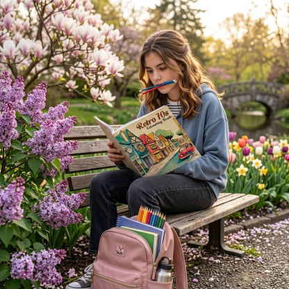 Livre de coloriage | Le Retro 70s™ – Anti-stress après l'école