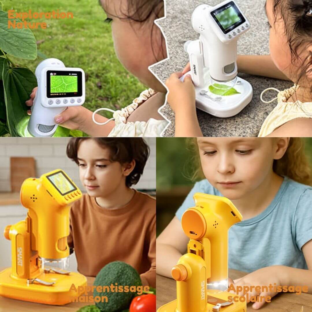 Microscope Portatif MagiScope™ | Numérique HD 1600x avec Écran Couleur 2 pouces, Photo & Vidéo | univers-enfance.com
