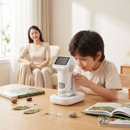 Microscope Portatif MagiScope™ | Numérique HD 1600x avec Écran Couleur 2 pouces, Photo & Vidéo | univers-enfance.com