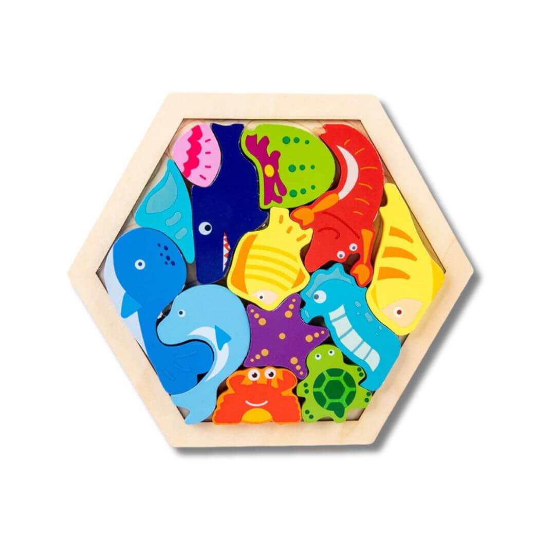 Le puzzle bois Éco-créatif Animaux marins