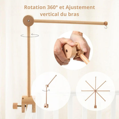 Support mobile bébé - Avec bras articulé